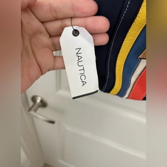 Nautica Multicolor Striped Crossbody Bag - Navy, Yellow, Red, White - Picture 4 of 5